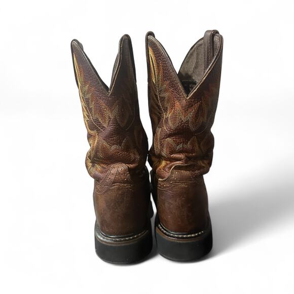 Justin Boots WK4655 Men's Stampede Collection Work Size 9.5 D Used Embroidered - Picture 5 of 8